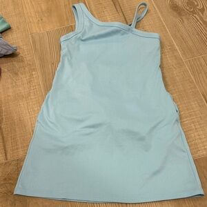 all in motion Light Blue One-Shoulder Tank Dress